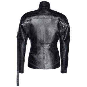 Kim Kardashian Biker Black Leather Jacket