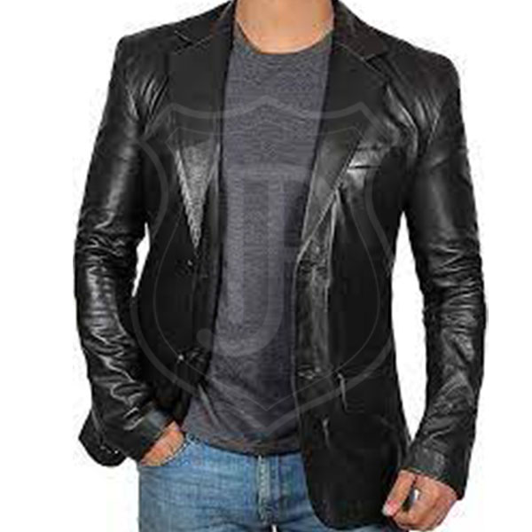 Leather Blazer Coat for Men's