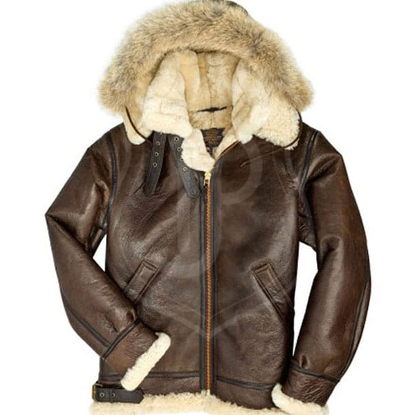 Men's B3 shearling hooded coat