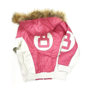 8 Ball Women’s Shearling Pink Hooded Jacket