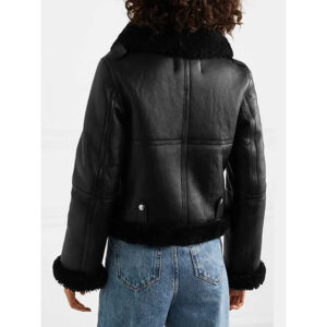 WOMEN’S AVIATOR CROPPED SHEARLING LEATHER JACKET