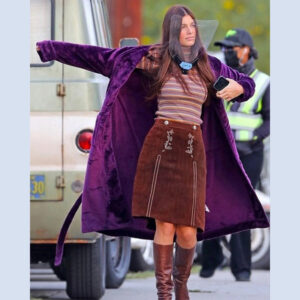 Daisy Jones & The Six 2023 Camila Morrone Purple Velvet Coat