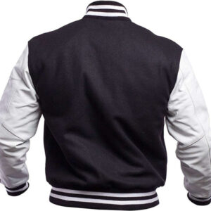 Men Black and White Varsity Jacket