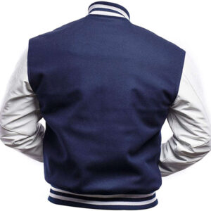 Men Blue and White Varsity Letterman Jacket