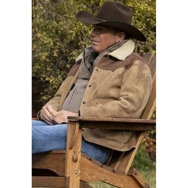 Kevin Costner Yellowstone Season 3 Shearling Jacket