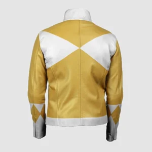 Women Power Rangers Classic Leather Jacket Yellow