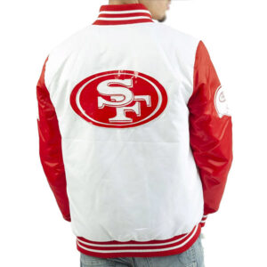 49Ers Red And White Satin Jacket