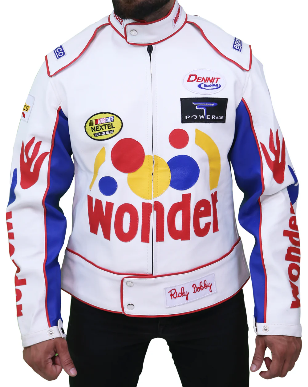 Ricky Bobby Talladega Nights Wonder Bread Leather Jacket