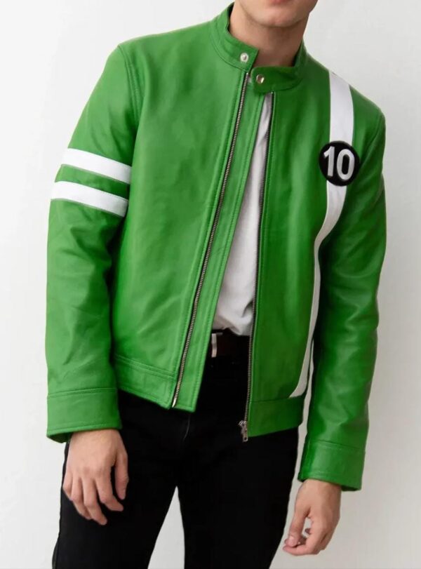 Mens Alien Green 10 Leather Jacket