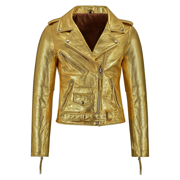 Bikers Gold Leather Jacket