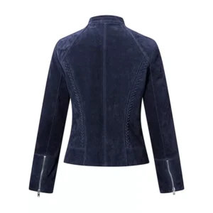 WOMENS SUEDE LEATHER MOTORCYCLE JACKET