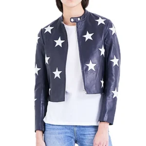 Cheryl Blossom Riverdale Star Printed Leather Jacket
