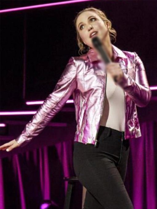 Have It All Taylor Tomlinson Pink Leather Jacket