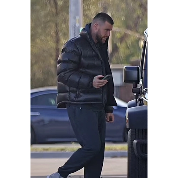 Travis Kelce Black Puffer Jacket