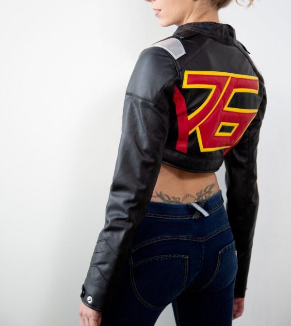 Womens Soldier 76 Crop Top Leather Jacket