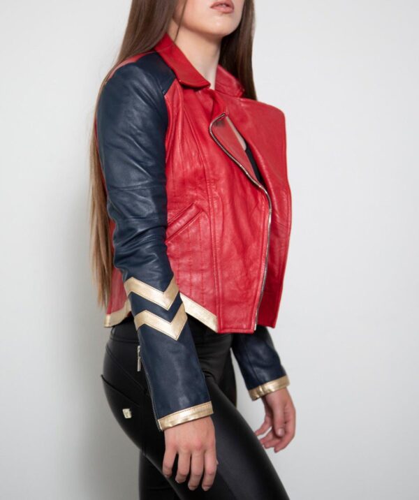 Womens Warrior Red Leather Jacket