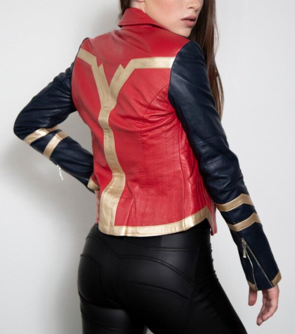 Womens Warrior Red Leather Jacket