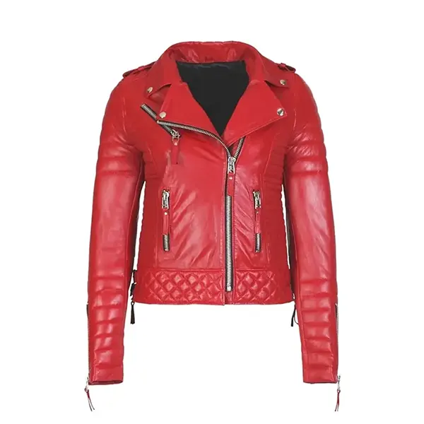 Womens Boda Style Quilted Red Jacket