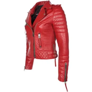 Womens Boda Style Quilted Red Jacket