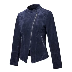 WOMENS SUEDE LEATHER MOTORCYCLE JACKET