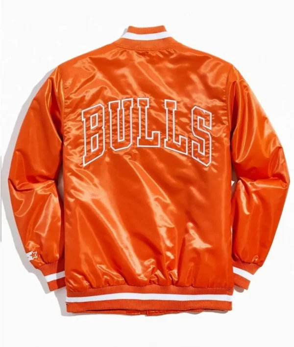 Chicago Bulls Bomber Orange Satin Jacket