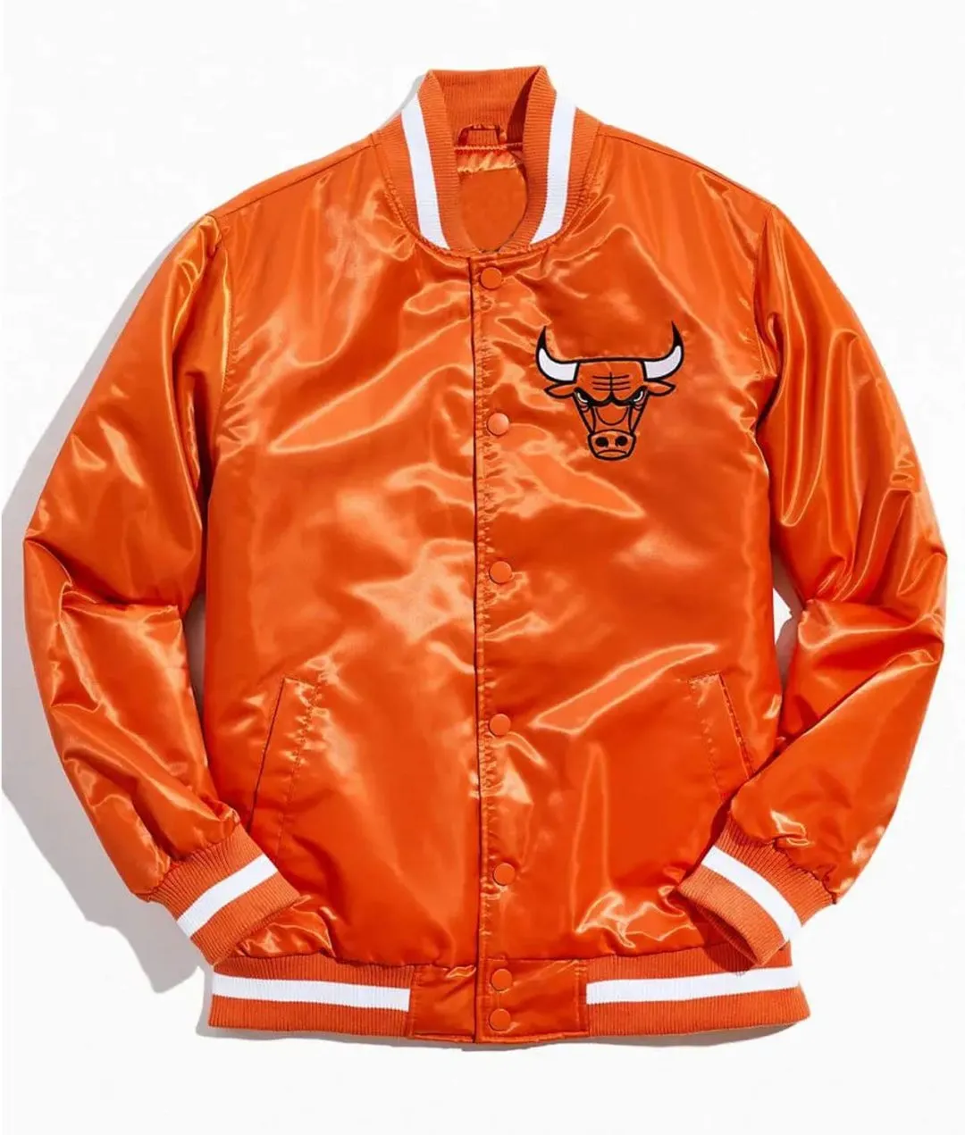 Chicago Bulls Bomber Orange Satin Jacket