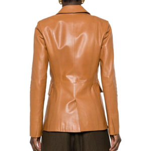 Premium Brown Leather Blazer