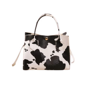 Black & White Cow Leather Print Purse