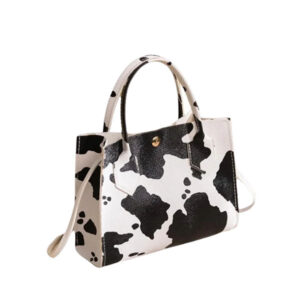 Black & White Cow Leather Print Purse