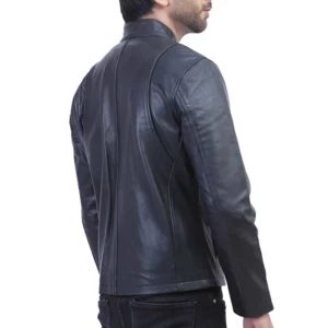 Men’s Café Racer Black Leather Jacket