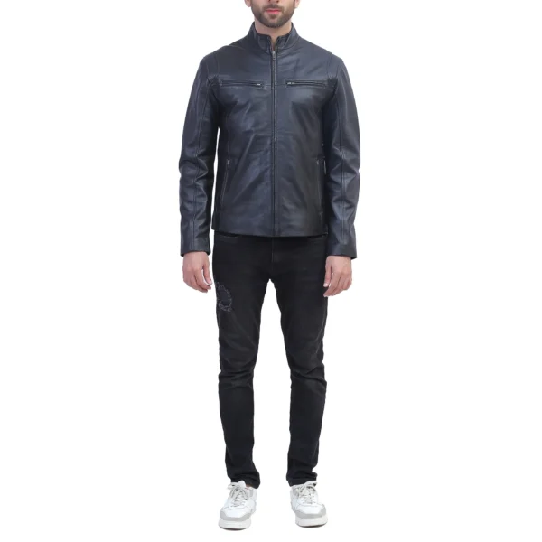 Mens Ionic Black Leather Jacket