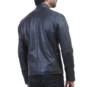 Mens Ionic Black Leather Jacket