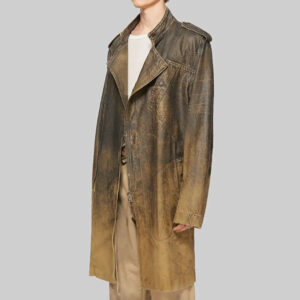 Ashley Graham Distressed Brown Belted Coat