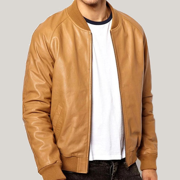 Casual Tan Brown Bomber Jacket