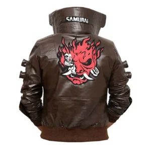 Cyberpunk Samurai 2077 Brown Leather Jacket