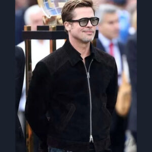 F1 Brad Pitt Black Suede Jacket