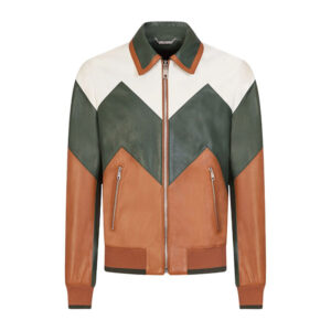 Ivan Multi Color Bomber Leather Jacket