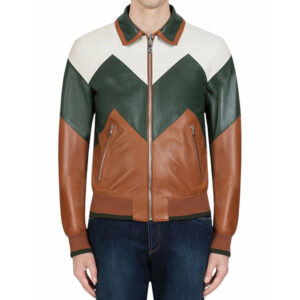 Ivan Multi Color Bomber Leather Jacket