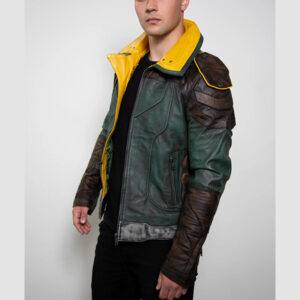 Mens Zane Borderlands Leather Jacket Green