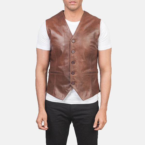 Auden Brown Leather Vest