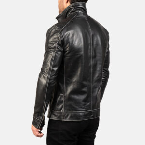 Hudson Black Leather Biker Jacket