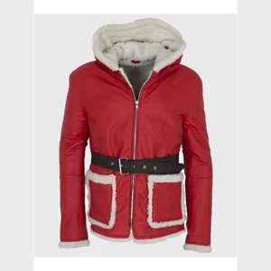 Santa Claus Red Leather Jacket