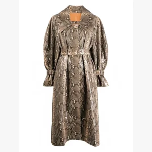 Selena Gomez Snake Print Coat