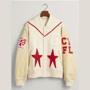 CTFL Taylor Swift Red Star White Varsity Jacket