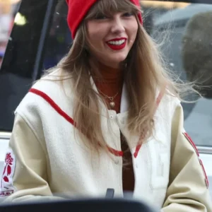 CTFL Taylor Swift Red Star White Varsity Jacket