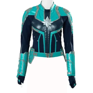 Captain Marvel Brie Larson Green Leather Jacket