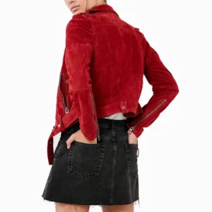 Women’s Red Suede Leather Jacket