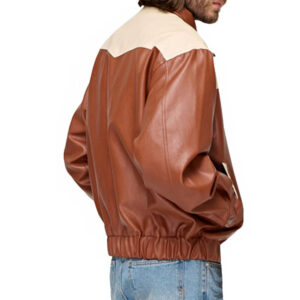 Levi Two Tone Brown and White Leather Jacket