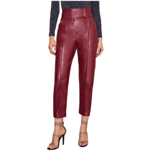 Burgundy Genuine Leather Pants