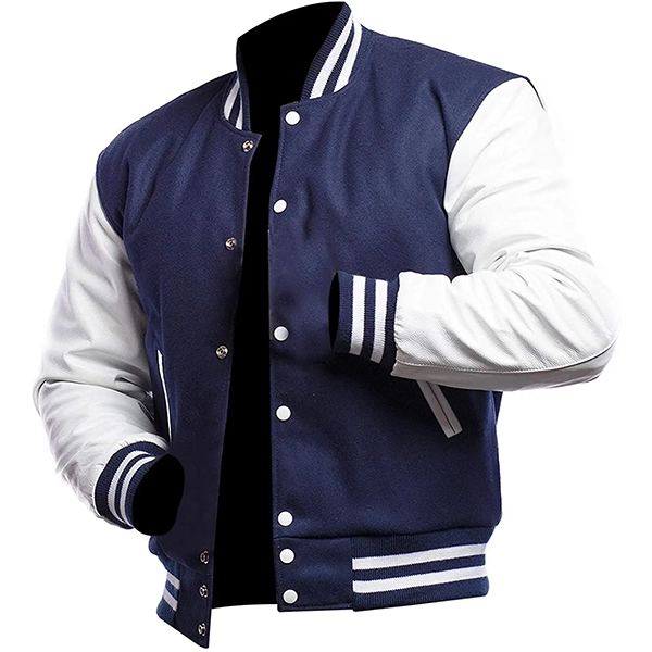 Mens Royal Blue And White Varsity Jacket